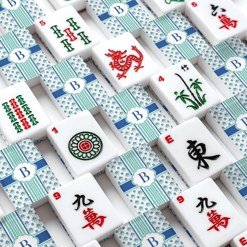 Personalized Mahjong Tile Set 166 Pieces, Custom Initial printed Mahjong Tiles, American Mahjong Set, Unique Monogram Game Gift image 1