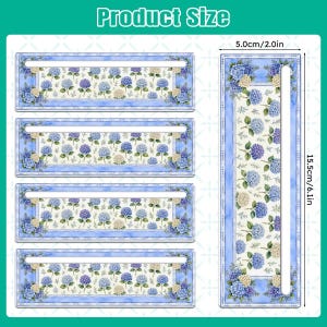 Blue Hydrangea Mahjong Line Reader Set of 4 Acrylic Game Guides, Floral Chinoiserie Mahjong Accessories, Tile Row Helper Gift immagine 3