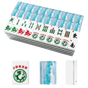 American Mahjong Tiles Set, Ocean Wave Mahjong Tiles, Coastal Mahjong Game Pieces, Beach Inspired Travel Mahjong Gift Accessories image 2