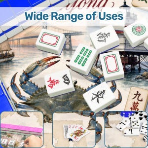 Maryland Mahjong Mat, Chesapeake Bay Blue Crab Game Mat, Baltimore Mahjong Table Mat, Coastal Maryland Tile Mat 31.5"x31.5" (Ship Rolled up) image 9