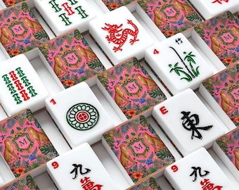 Personalized Mahjong Tiles Set, 166 Piece Custom Letter Printed Tiles, Unique Mahjong Gift for Her, Game Night Gift, Mahjong Lover Gift