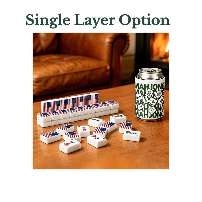 American Flag Mahjong Tiles Set, Patriotic Mahjong Game Pieces, Acrylic USA Mahjong Tiles, Travel Game Night Gift Accessories image 13