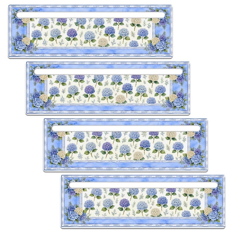 Blue Hydrangea Mahjong Line Reader Set of 4 Acrylic Game Guides, Floral Chinoiserie Mahjong Accessories, Tile Row Helper Gift immagine 2