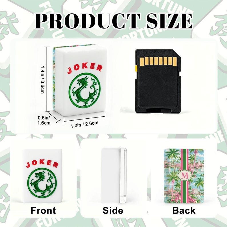 Personalized Tropical Mahjong Tiles Set, Custom Initial Palm Beach American Mahjong Tiles, Acrylic 166 Piece Game Night Gift Set image 3