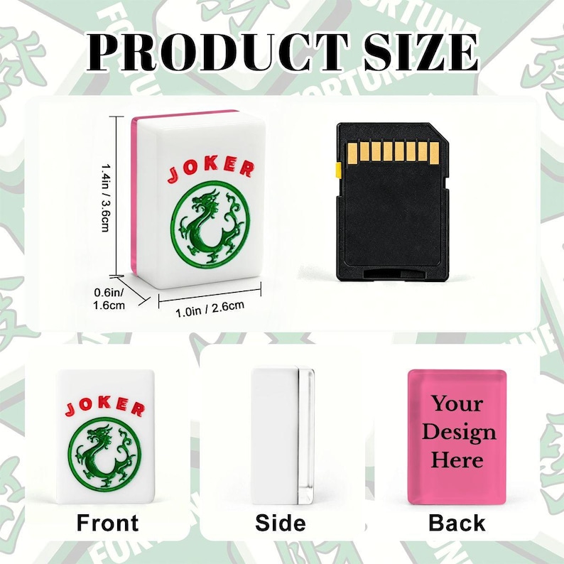 Juego de fichas de Mahjong personalizadas, fichas de Mahjong americanas personalizadas con tu diseño, regalo de Mahjong impreso a medida, juego de Mahjong único. Double Layer