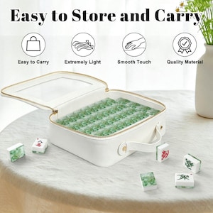 Green American Mahjong Tiles Set, Acrylic Mahjong Tiles with Jade Style Backs, 166 Piece Tile Game Gift for Mahjong Players image 6