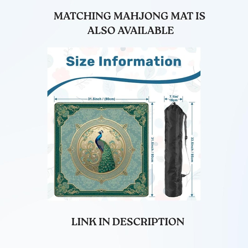 Juego de fichas de Mahjong con diseño de pavo real, 166 piezas, fichas de Mahjong de lujo, juego de Mahjong americano, elegante diseño de aves. imagen 9
