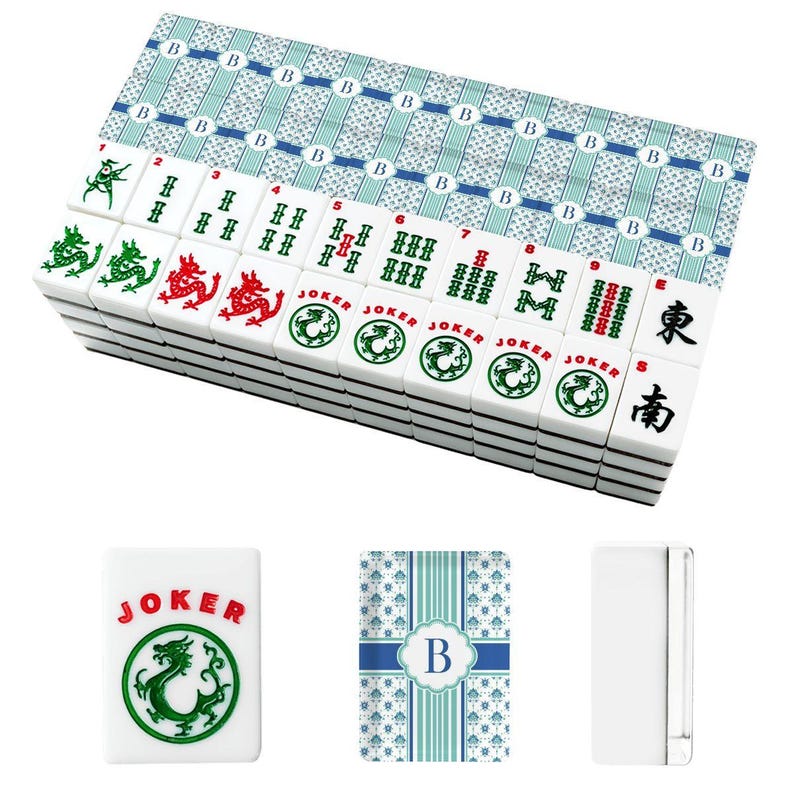 Personalized Mahjong Tile Set 166 Pieces, Custom Initial printed Mahjong Tiles, American Mahjong Set, Unique Monogram Game Gift image 2