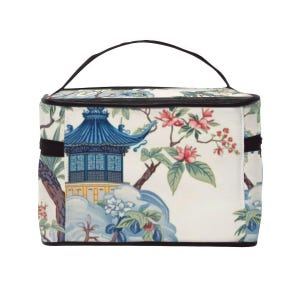 Chinoiserie Mahjong Storage Bag Portable Travel Case Asian Garden Tile Organizer Blue White Floral Carry Case Elegant Gift Idea Bild 5