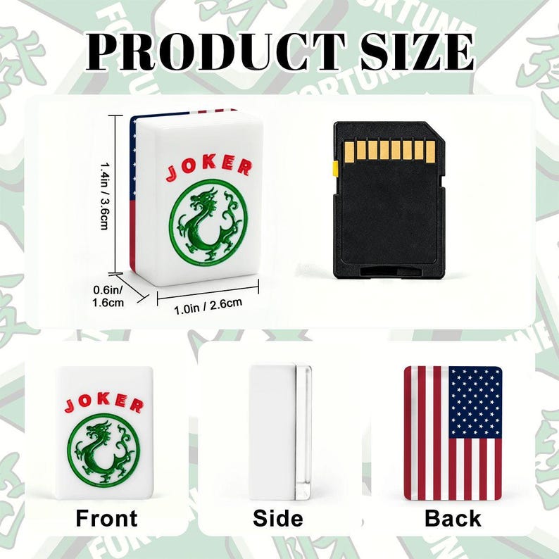 American Flag Mahjong Tiles Set, Patriotic Mahjong Game Pieces, Acrylic USA Mahjong Tiles, Travel Game Night Gift Accessories Dual Layer