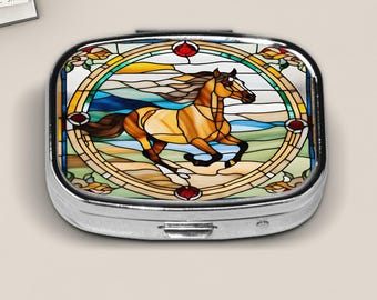 Horse Pill Box: Small Round Pill Organizer for Animal Lovers