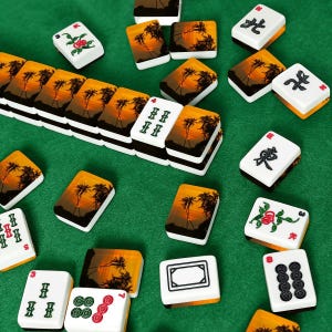 American Mahjong Tiles Set, Tropical Sunset Mahjong Tiles, Palm Tree Mahjong Game Pieces, Travel Mahjong Gift, Summer Mahjong Accessories image 7
