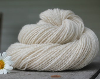 Roubaix Wool's "Summer" -  CVM-Romeldale Yarn -  2-ply - CVM wool - Alpaca - Kid Mohair - colorway Natural Creamy White