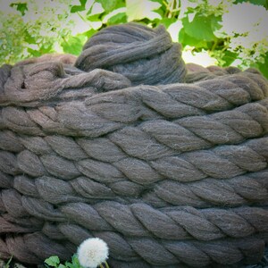 Combed Top - CVM/Romeldale - Dark Brown Wool