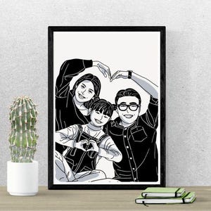 Custom Minimalist Couple Portrait – Hand-Drawn Digital Line Art – Personalized Anniversary or Wedding Gift – Fast Digital Download