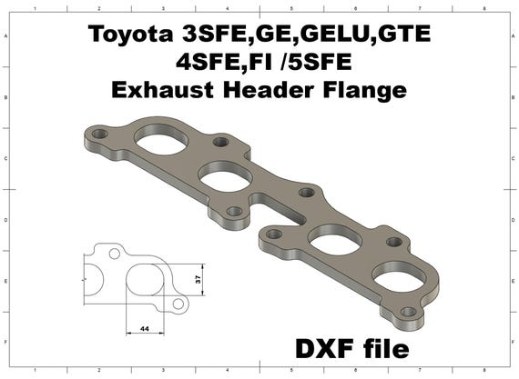 Toyota 3SFE/GE Exhaust Manifold Flange | CNC DXF File - Etsy