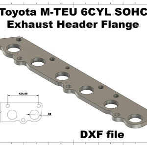 Digital File | Toyota M-TEH 6CYL 1988cc SOHC exhaust manifold flange | DXF for Laser/Plasma file cad dwg dxf drawing custom welding