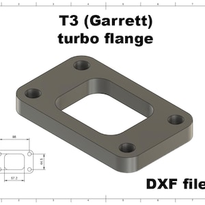 Digital file / T3 (Garrett) turbo flange / for CNC cutting / for Custom Manifolds