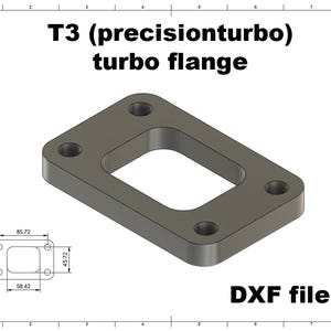 Digital file / T3 (precisionturbo) turbo flange / for CNC cutting / for Custom Manifolds