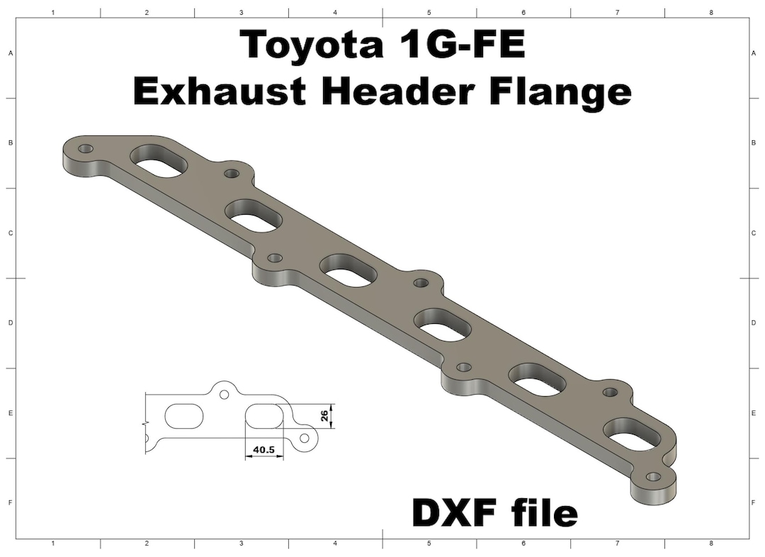 Toyota 1G-FE Exhaust Manifold Flange DXF File | Laser/plasma Cut