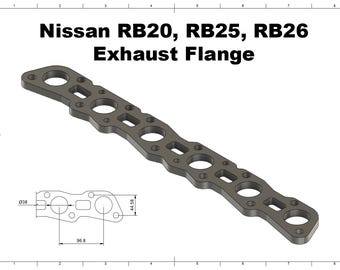 Fichier DXF de bride de collecteur d'échappement Nissan RB20 RB25 RB26