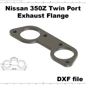 Digital file / Nissan 350Z Twin Port Exhaust Flange / for cnc cutting / for Custom Manifolds exhaust file cad welding handmade