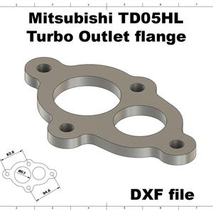 Digital file / Mitsubishi TD05HL Turbo Outlet flange / for cnc cutting / for Custom Manifolds exhaust file cad handmade welding dwg dxf
