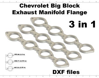 Chevrolet Big Block Exhaust Manifold Flange DXF File | CNC Ready