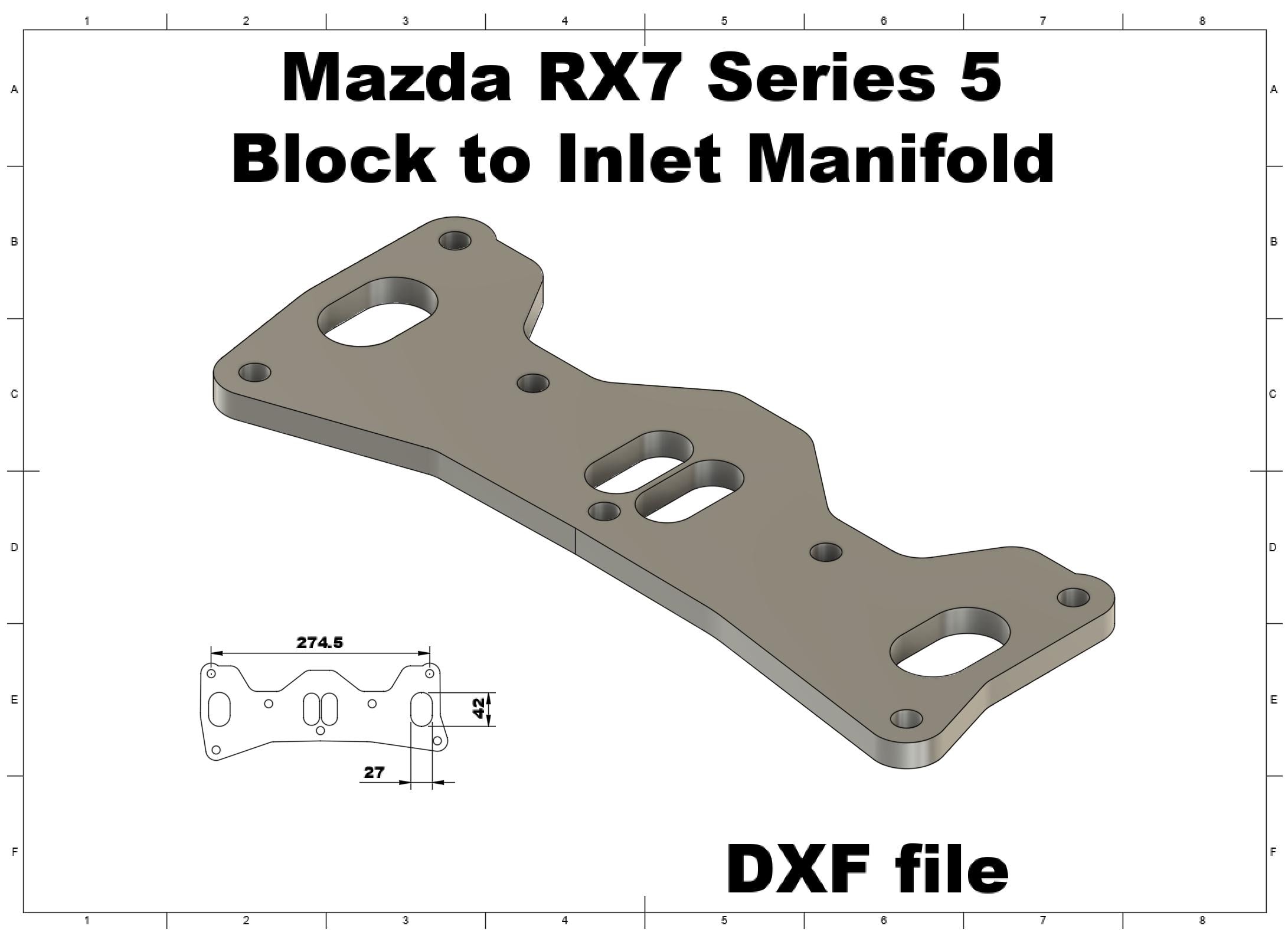 Mazda RX-7 Series 5 Intake Manifold Flange DXF | CNC Cutting