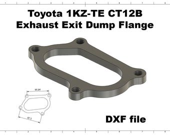 Toyota 1KZ-TE CT12B Exhaust Flange DXF File
