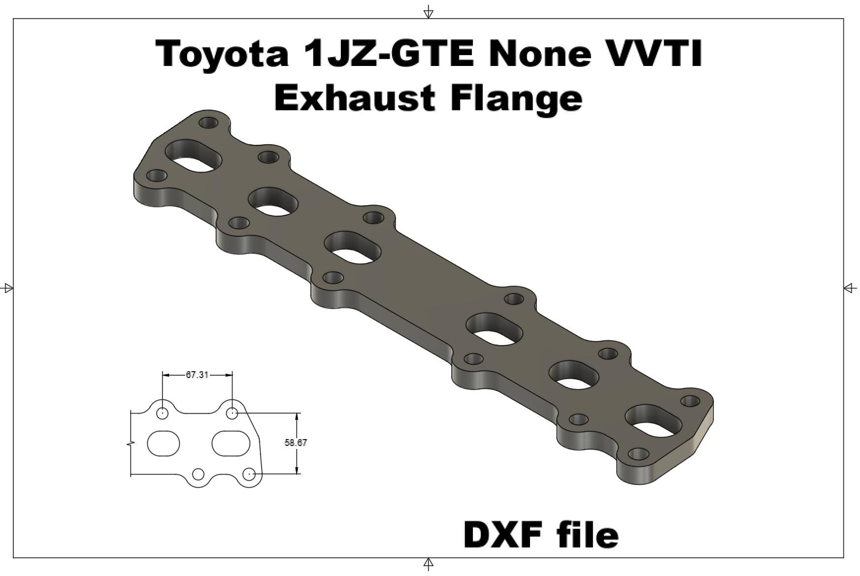 Toyota 1JZ-GTE Non VVTI Exhaust Manifold Flange DXF File - Etsy