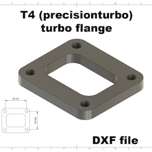 Digital file / T4 (precisionturbo) turbo flange / for CNC cutting / for Custom Manifolds