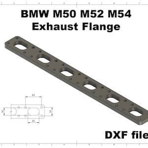 Digital File | BMW M50 M52 M54 Exhaust Flange | DXF for Laser/Plasma | one-piece plate for 6 cylinders