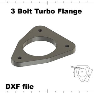 Digital file / 3 Bolt Turbo Flange / for cnc cutting / for Custom Manifolds exhaust file cad handmade welding custom drawing dwg dxf