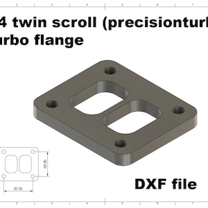 Digital file / T4 twin scroll (precisionturbo) turbo flange / for CNC cutting / for Custom Manifolds