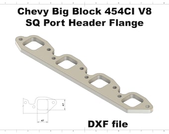 Chevy 454 Big Block Exhaust Flange DXF File | Laser/Plasma Cut