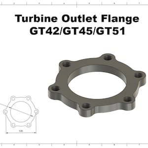 Digital file / Turbine Outlet Flange GT42/GT45/GT51 Downpipe turbo flange / for CNC cutting / for Custom Manifolds garrett turbo precision