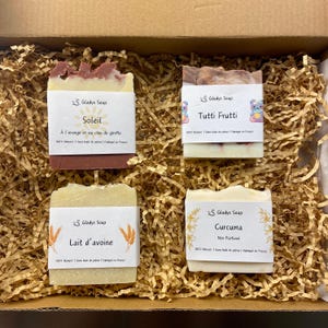 Gift set for her | 4 Handcrafted Bars| Spa Kit for Women | Gift set for Her | All Natural | Personalized THANK YOU card Upon Request