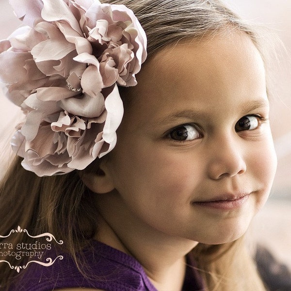 FEATURED AT THE TOMKAT STUDIO...LUXE Collection Silvery Purple Luxurious Full Bloom Real Feel Peony Flower Clip FLOWER CLIP ONLY
