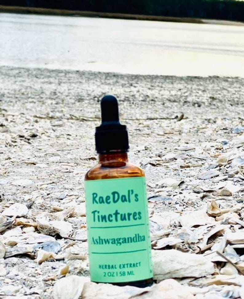 This picture showcases the Ashwagandha tincture herbal extract in the glass amber bottle that it comes in with free shipping.