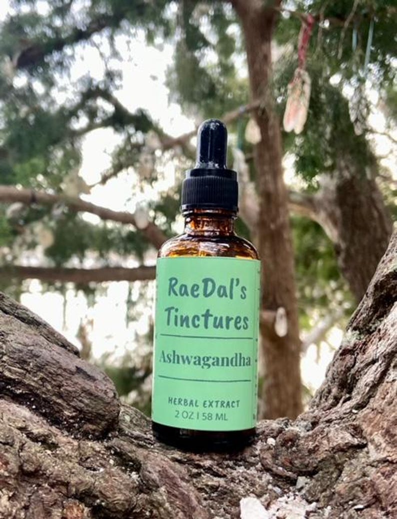 This picture showcases the Ashwagandha tincture herbal extract in the glass amber bottle that it comes in with free shipping.