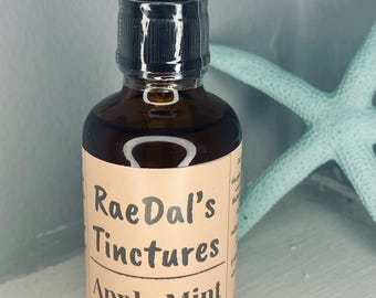 Tintura de menta y manzana orgánica: extracto de hierbas, base de vinagre de sidra de manzana