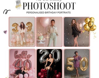 AI Birthday Photoshoot | Custom Digital Birthday Portraits | Glamorous Studio Style Images | Personalised and Unique Birthday Gift