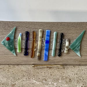 Fused glass fish, glass fish, glass art, home decor, Fathers day gift, rainbow fish, mounted fish, fused glass art