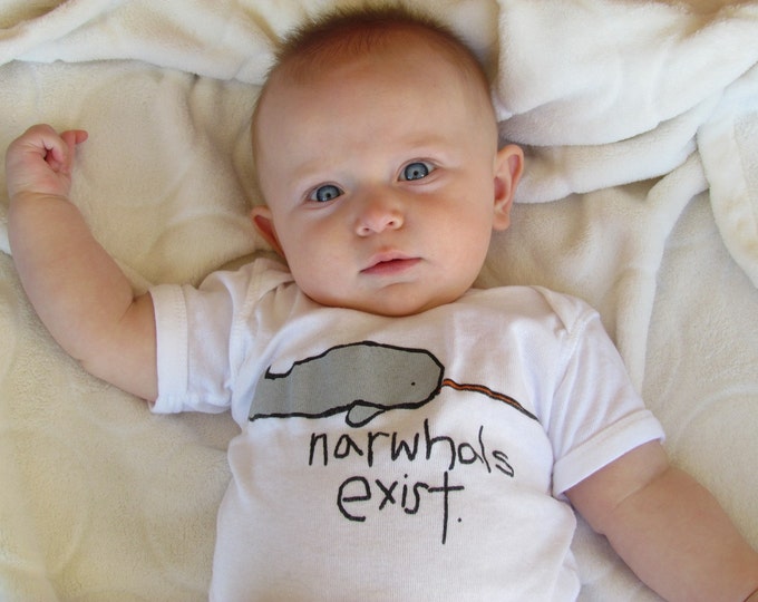 Narwhals Onesie White 18 Months - Etsy