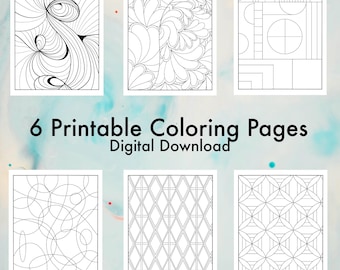 Dibujos para colorear abstractos: divertidos para todas las edades, arte imprimible, descarga digital