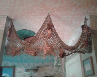 Vintage Authentic Fish Nets / Wall Decor / Wedding Decor / Home Decor / Beach Decor / Fishing Supplies / Man Cave