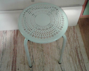 Green Garden Stool Etsy
