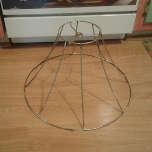 Large Vintage Round Chrome Metal 10 1/2&quot; Tall Lamp Shade Frame