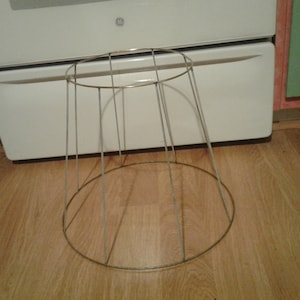 Large Vintage Round Metal Lamp Shade Frame / Home Decor / Craft Supplies / Wedding Decor / Lighting